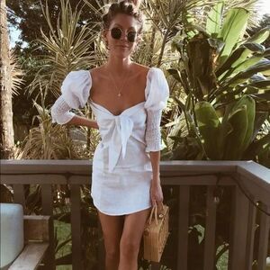 Posse Dakota‎ White Linen Mini Dress Size Small
